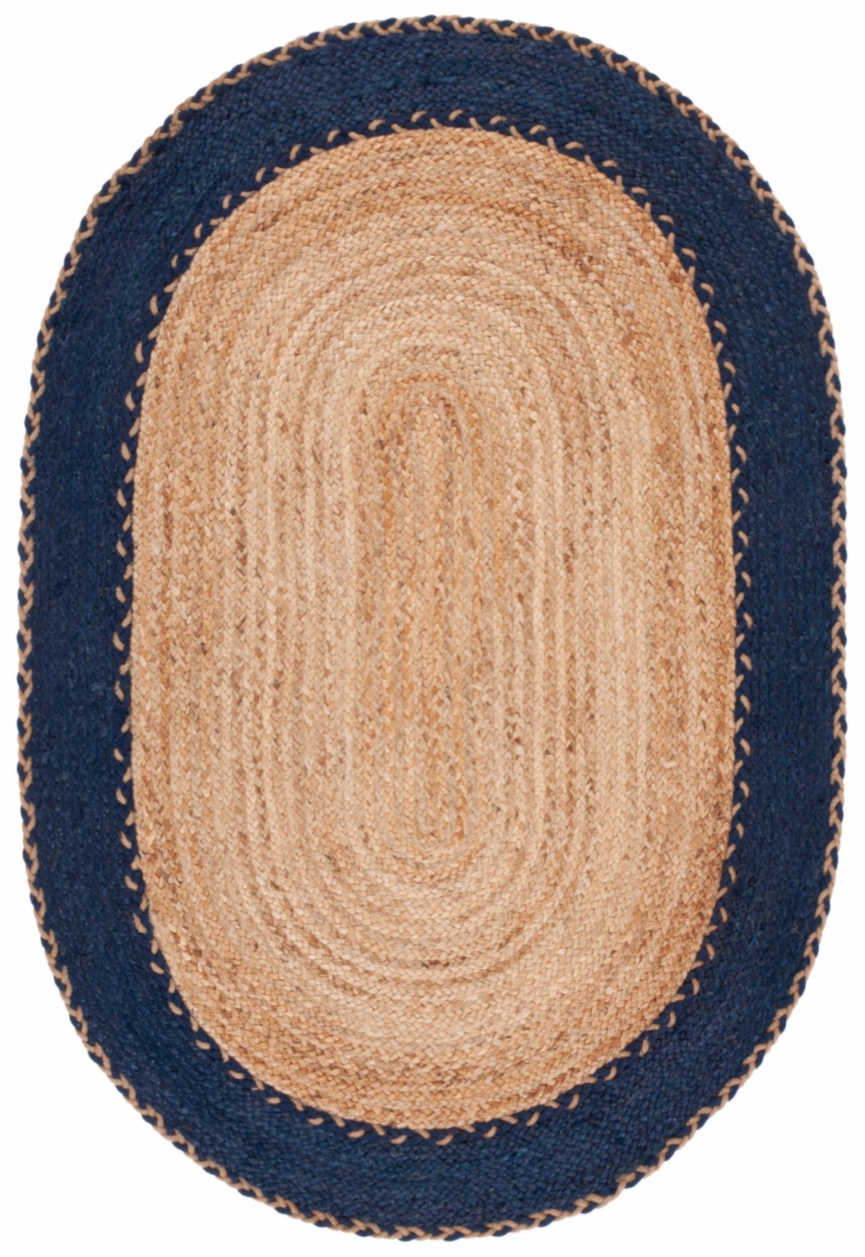 Safavieh Natural Fiber Nfb261N Natural/Navy Rug.
