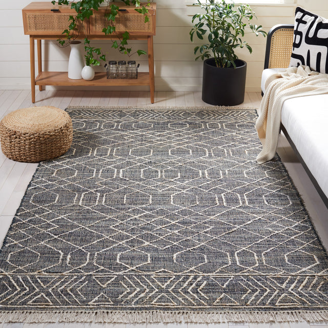 Safavieh Natural Fiber Nfb406Z Black/Ivory Rug.
