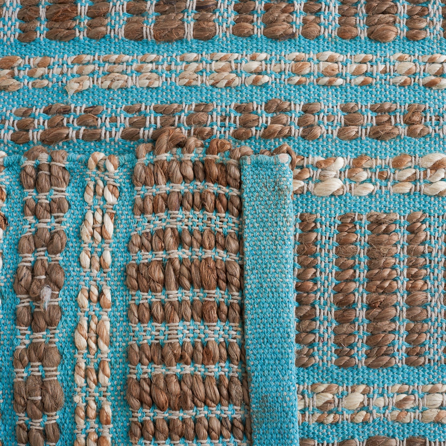 Safavieh Natural Fiber Nfb651K Teal/Natural Rug.