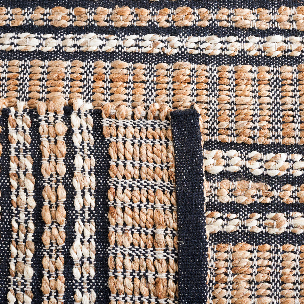 Safavieh Natural Fiber Nfb651N Navy/Natural Rug.