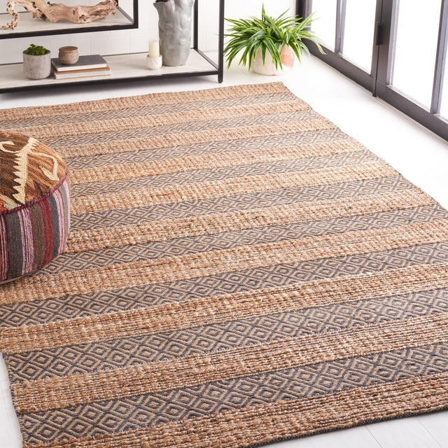 Safavieh Natural Fiber Nfb653H Charcoal/Natural Rug.