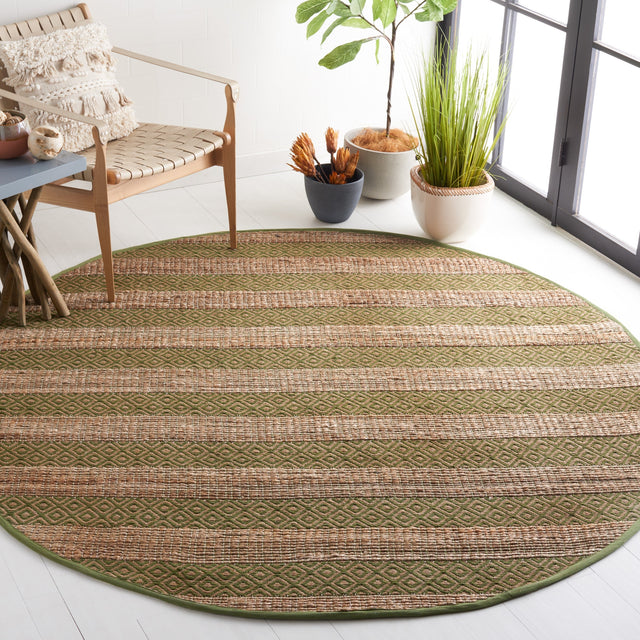 Safavieh Natural Fiber Nfb653Y Green/Natural Rug.