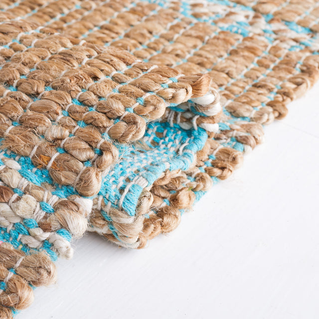 Safavieh Natural Fiber Nfb655K Teal/Natural Rug.