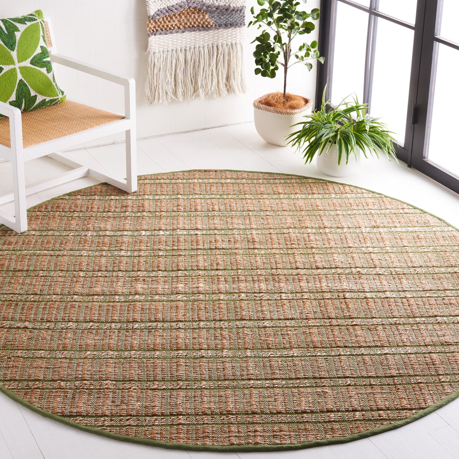 Safavieh Natural Fiber Nfb656Y Green/Natural Rug.