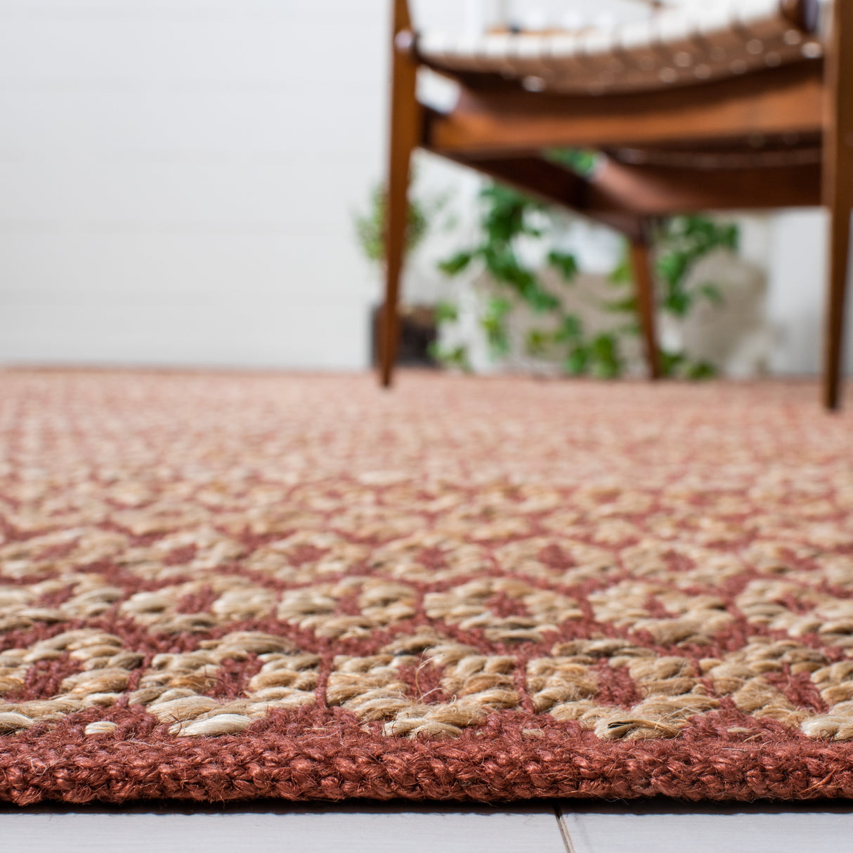 Safavieh Natural Fiber Nfb701P Natural/Rust Rugs.