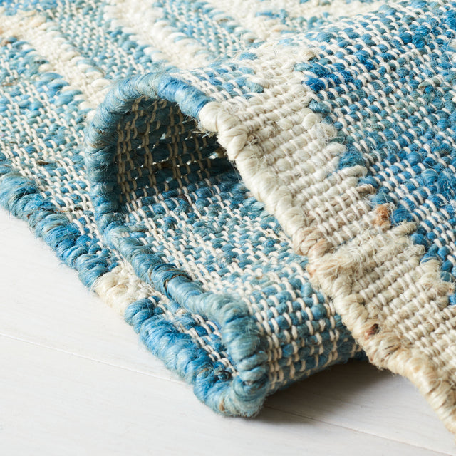 Safavieh Natural Fiber Nfb750M Blue/Ivory Rug.