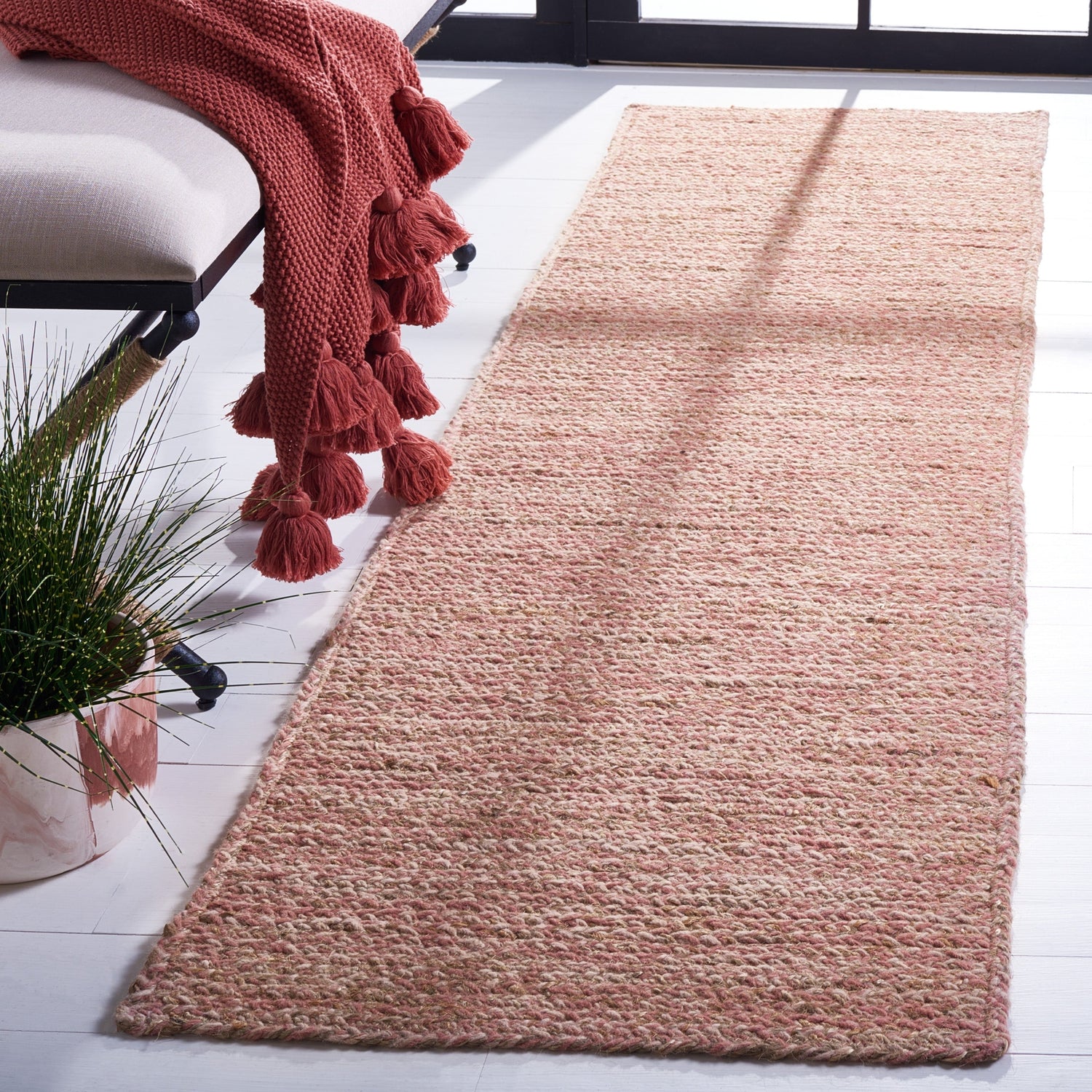Safavieh Natural Fiber Nfb950U Pink/Natural Rug.