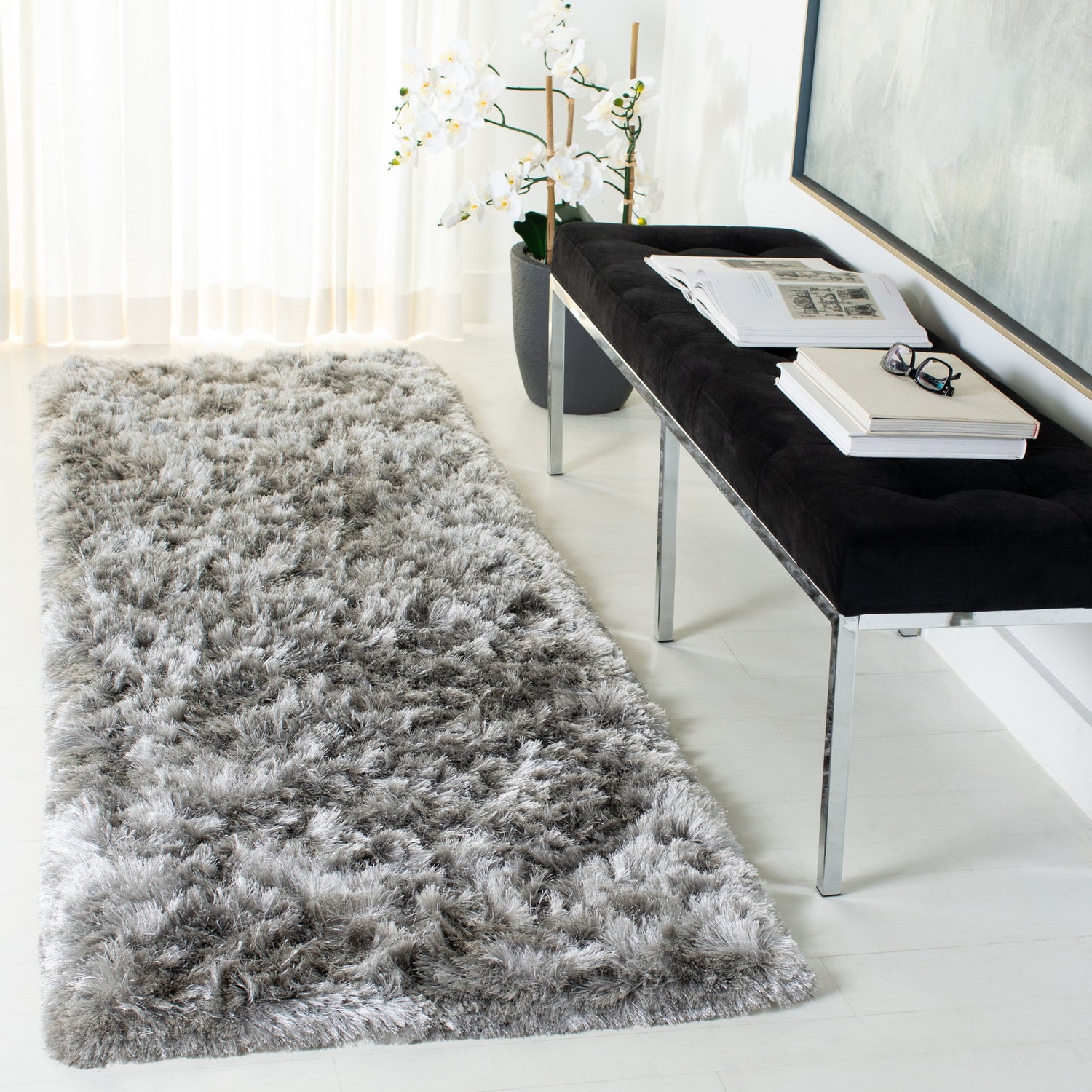 Safavieh Ocean Shag Ocg101G Silver Rug.