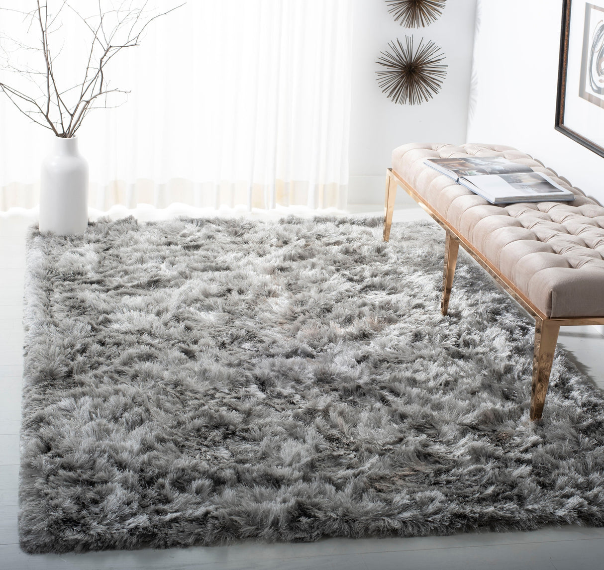 Safavieh Ocean Shag Ocg101G Silver Rug.
