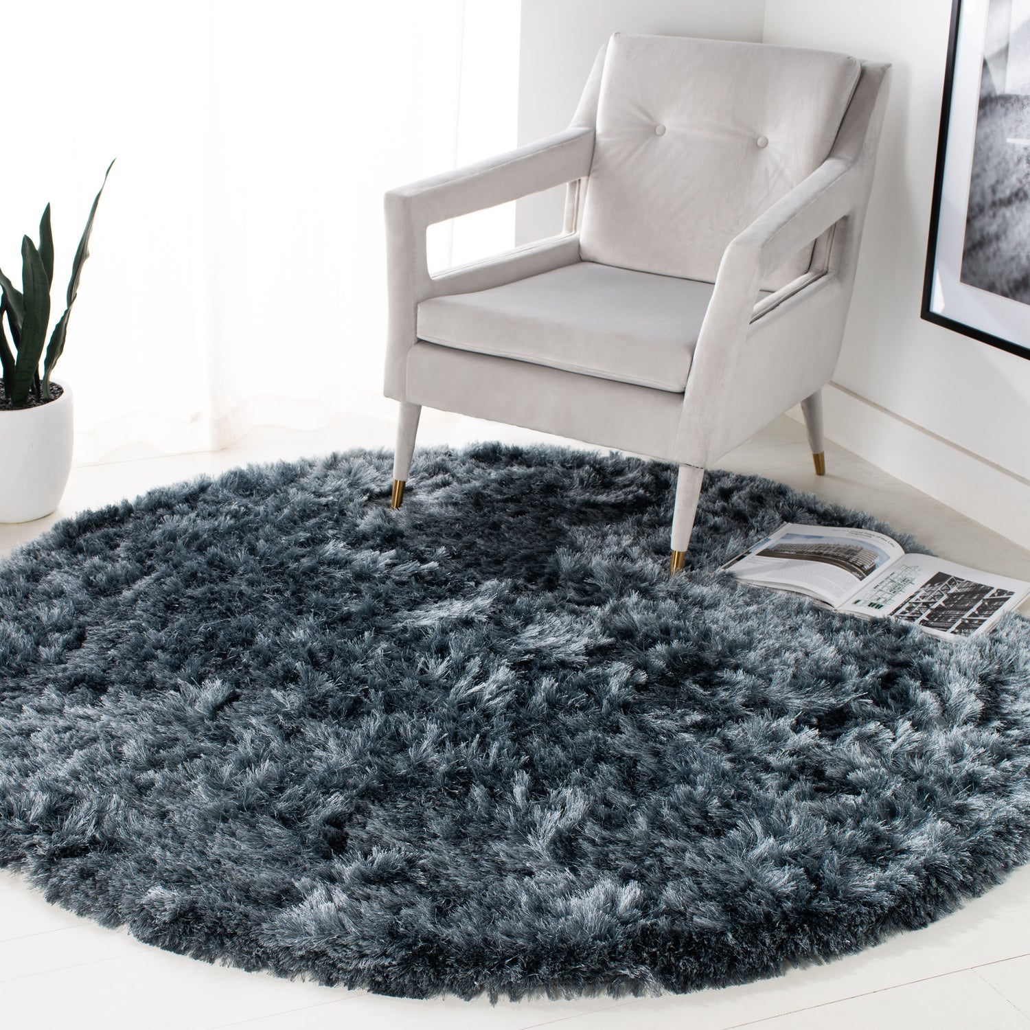 Safavieh Ocean Shag Ocg101M Slate Rug.