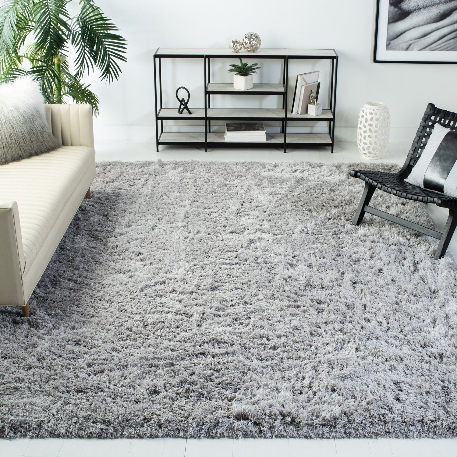 Safavieh Ocean Shag Ocg120G Silver Rugs.