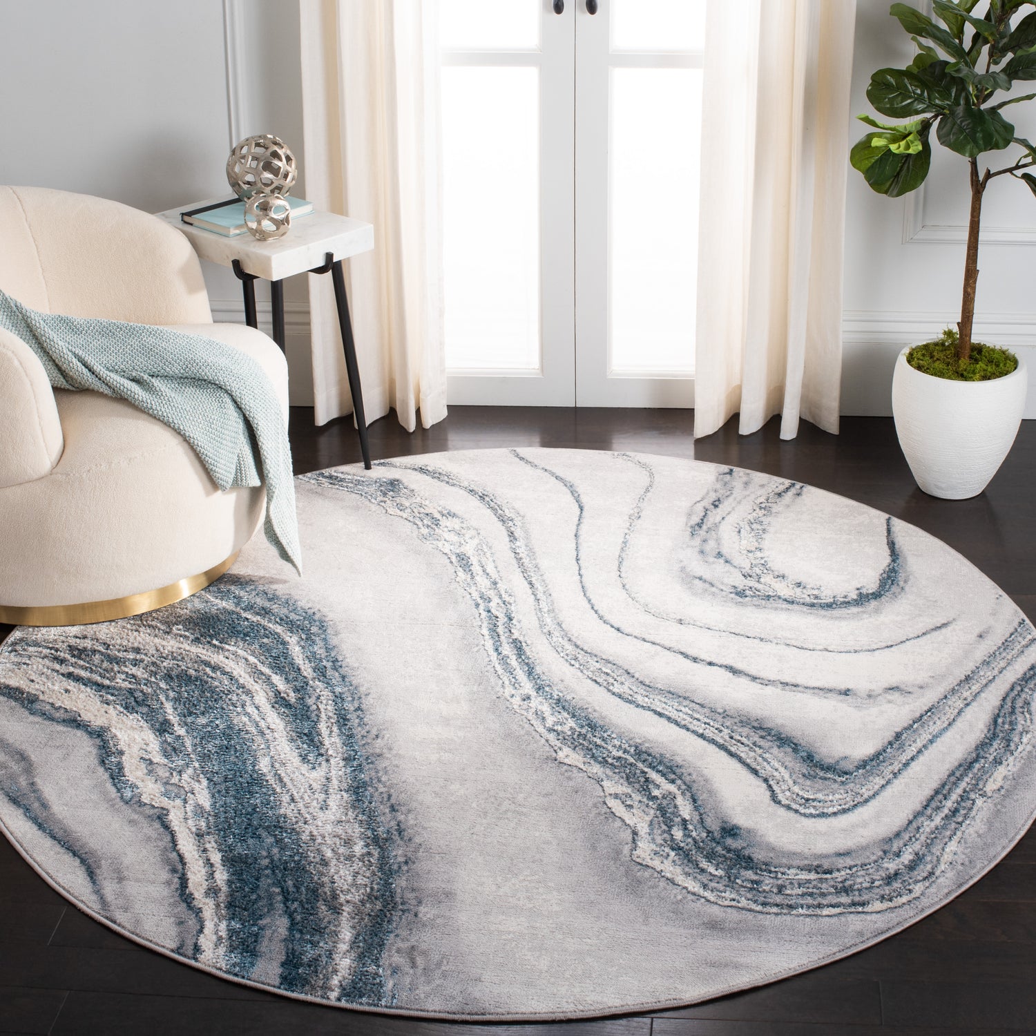 Safavieh Orchard Orc637F Grey/Blue Rugs.