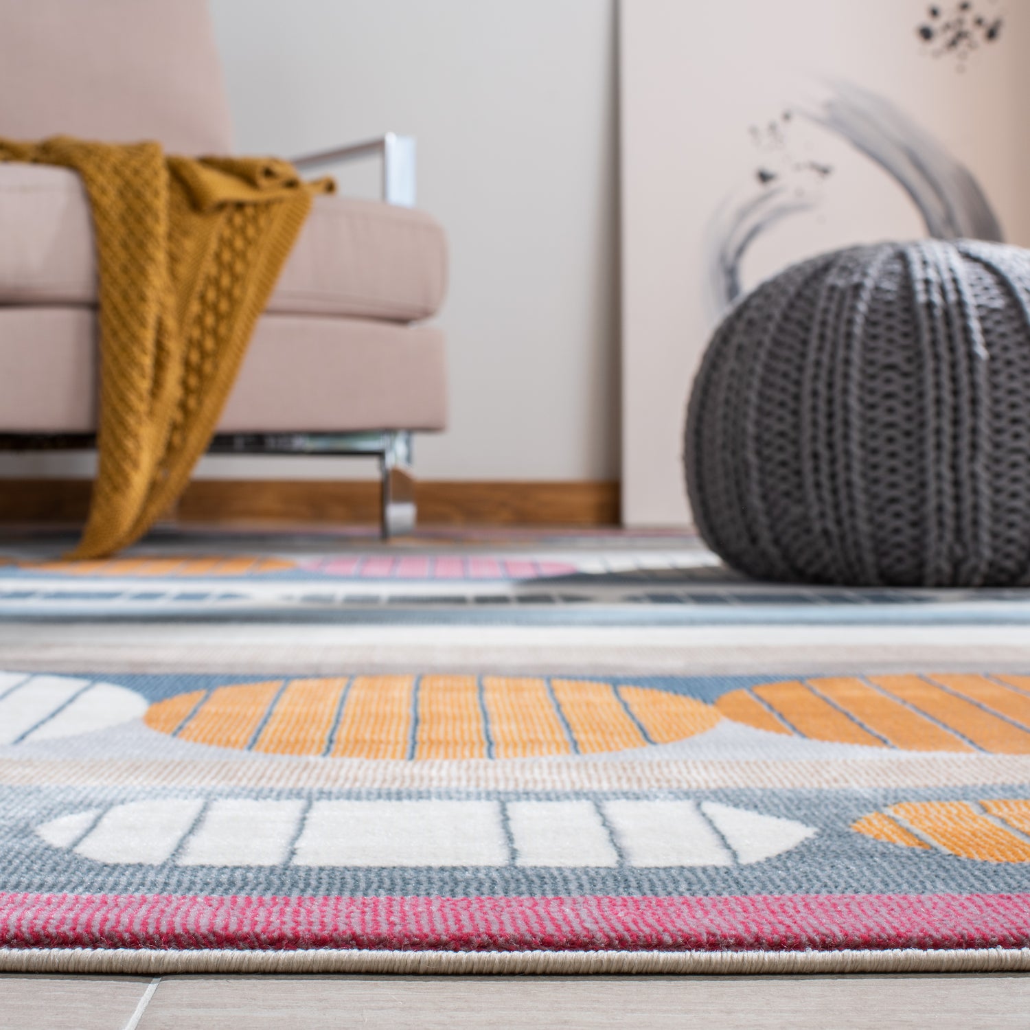 Safavieh Orwell Orw367H Grey/Orange Rugs.