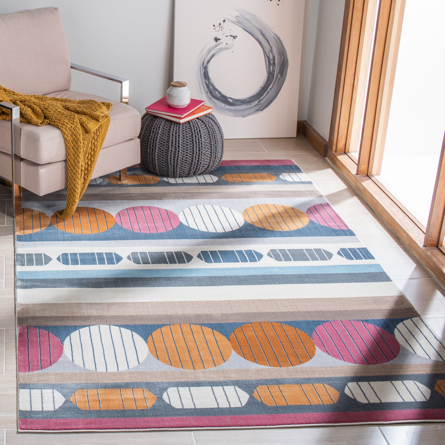 Safavieh Orwell Orw367H Grey/Orange Rugs.