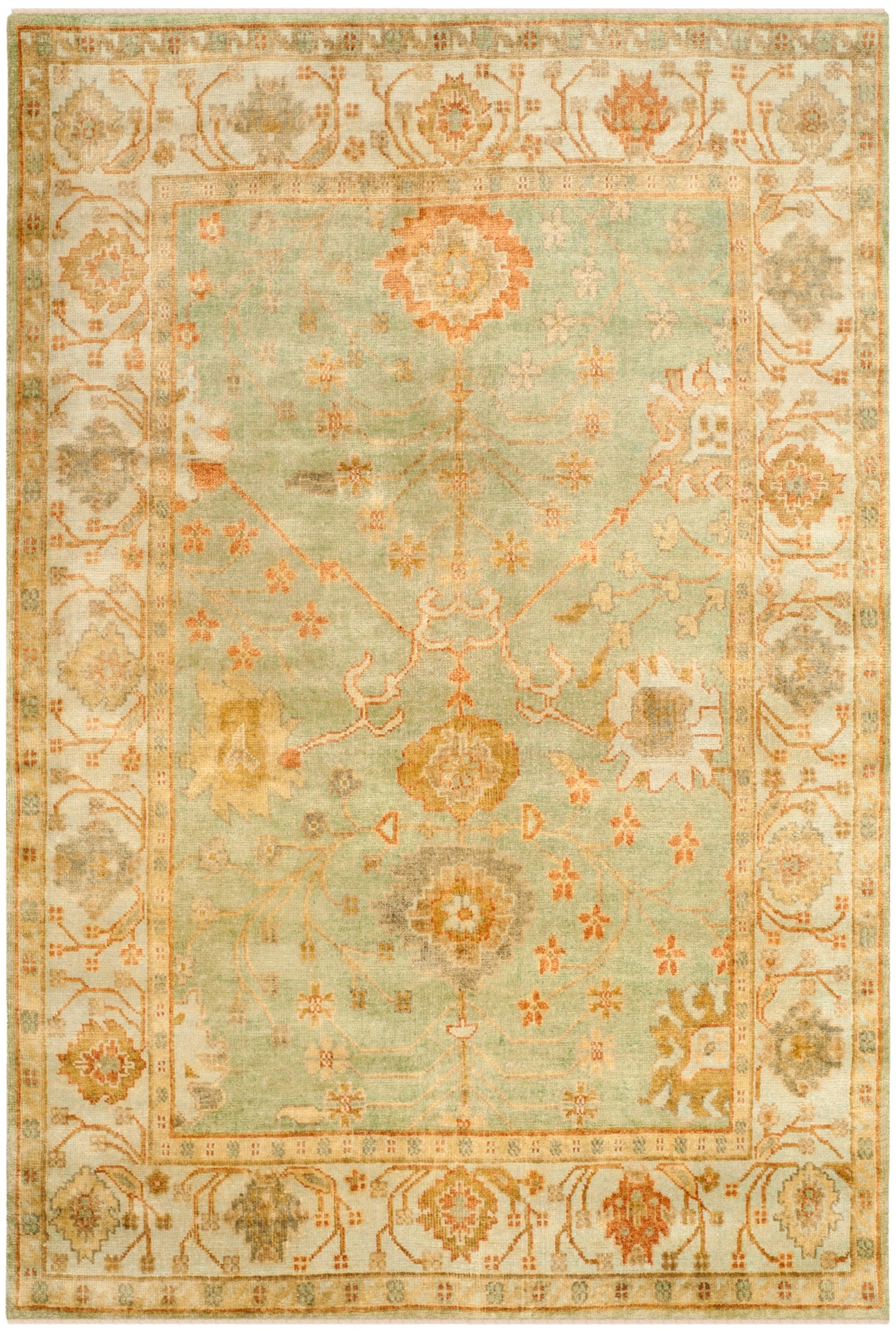 Safavieh Oushak Osh117B Dark Green/Light Green Rug.