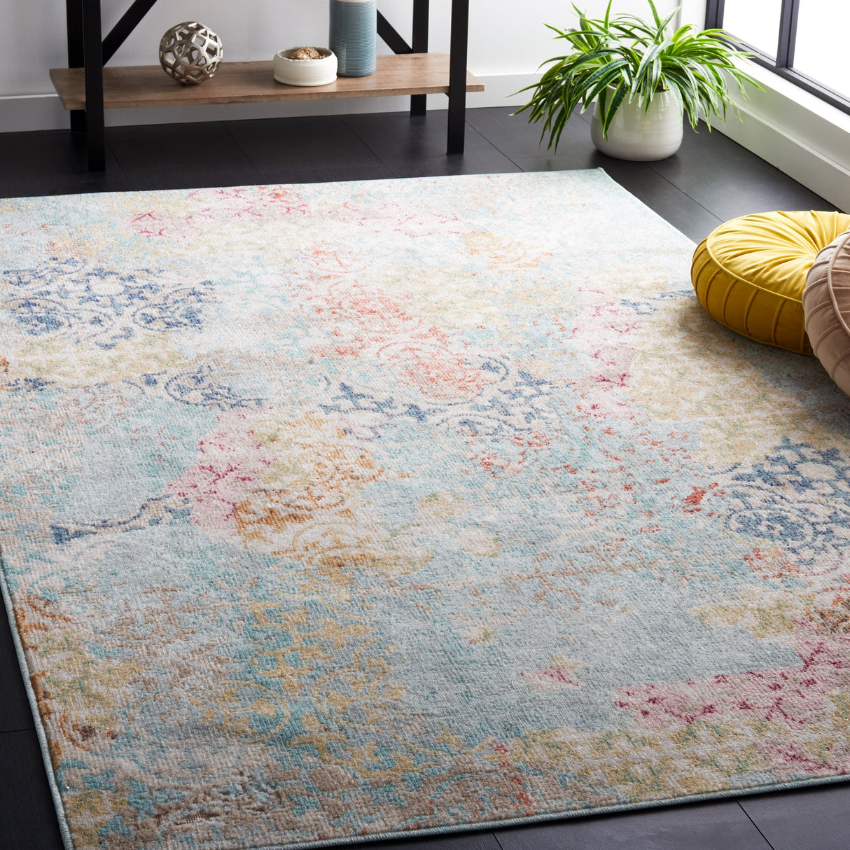 Safavieh Phoenix Phx580M Blue/Rust Rug.