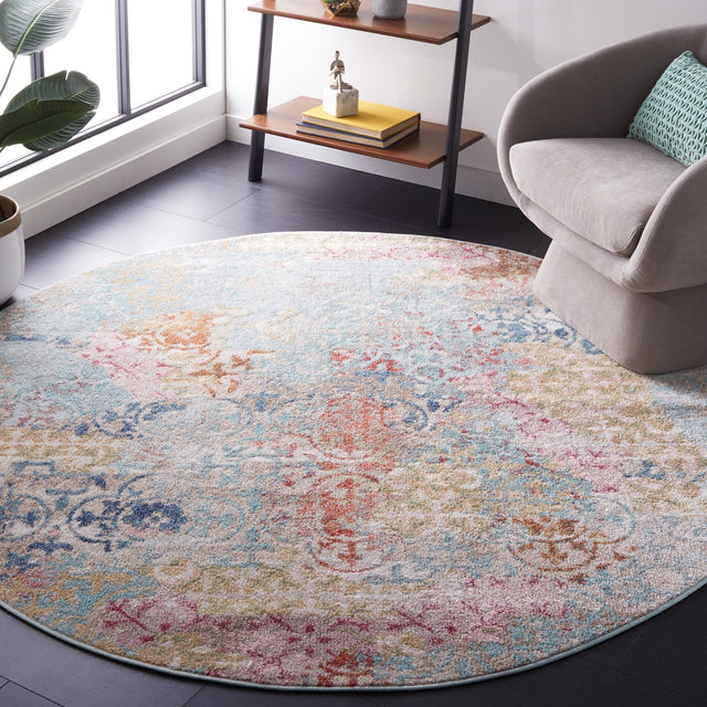 Safavieh Phoenix Phx580M Blue/Rust Rug.