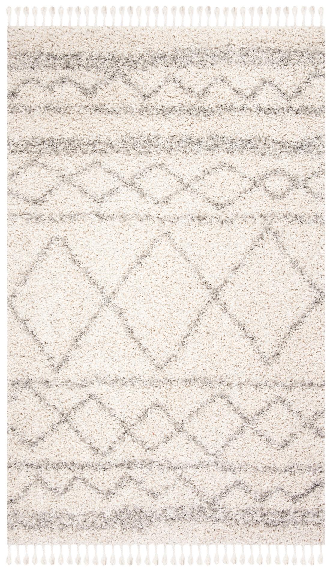 Safavieh Pro Lux Shag Plx436A Ivory/Light Grey Rugs.