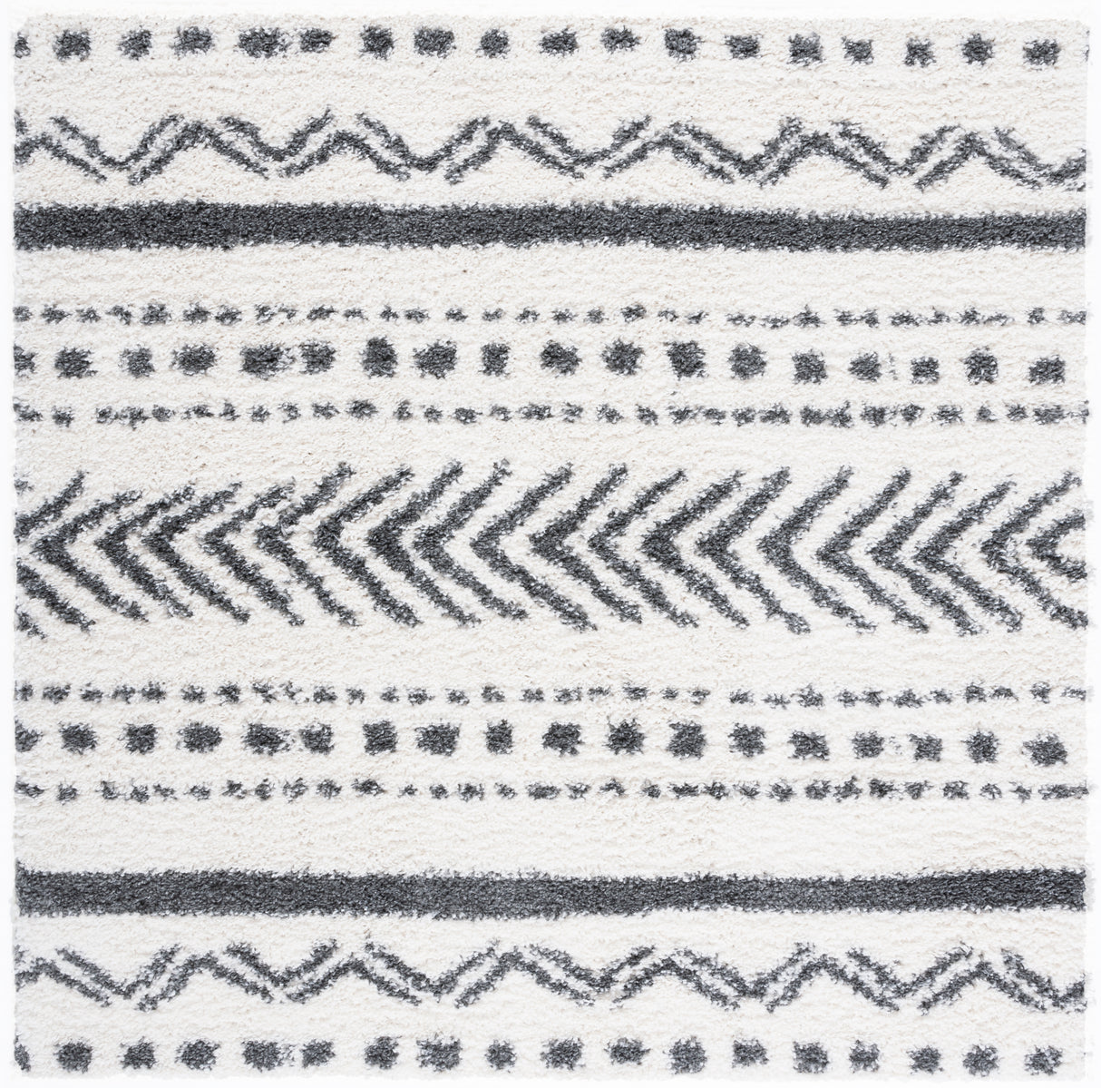 Safavieh Parma Shag Pma542A Ivory/Charcoal Rugs.