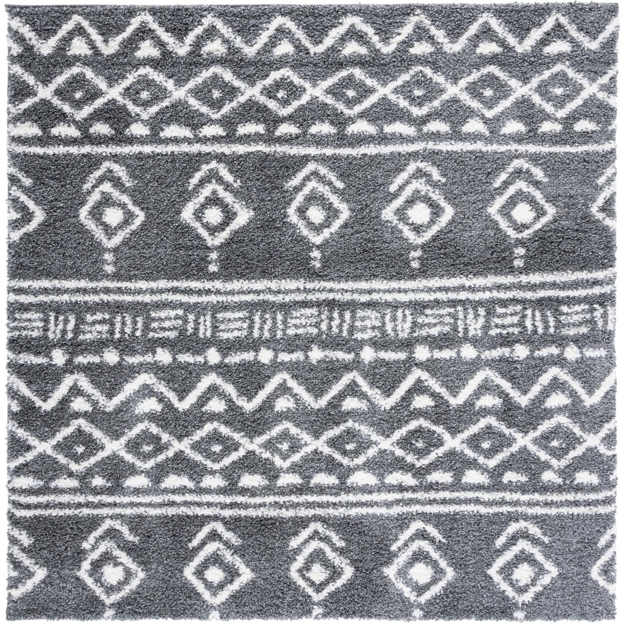 Safavieh Parma Shag Pma544H Charcoal/Ivory Rugs.