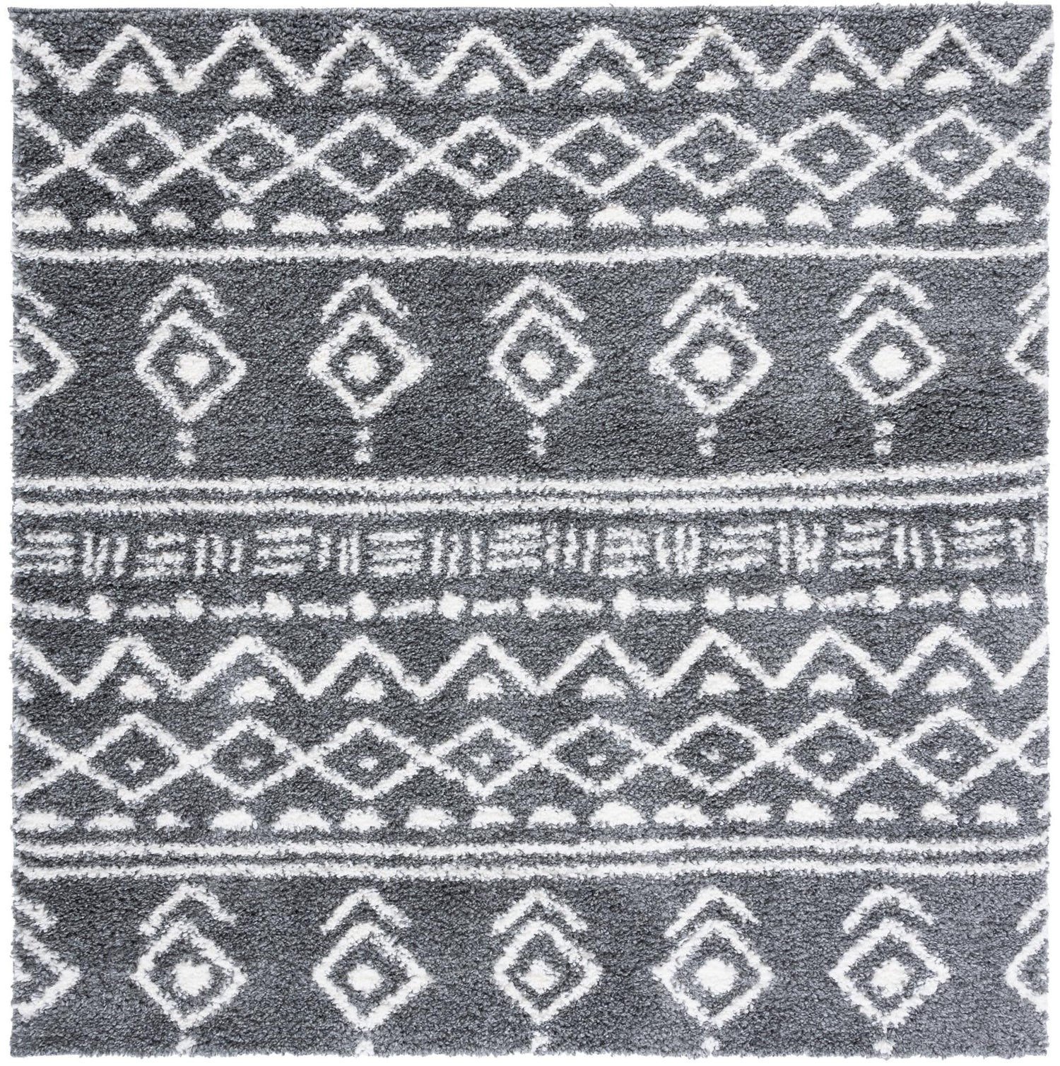Safavieh Parma Shag Pma544H Charcoal/Ivory Rugs.