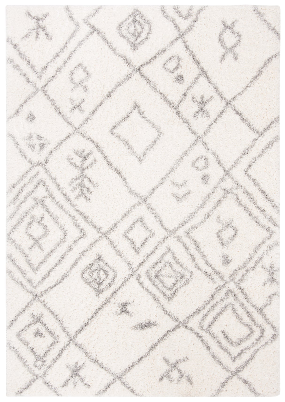Safavieh Parma Shag Pma583A Cream/Grey Rug.