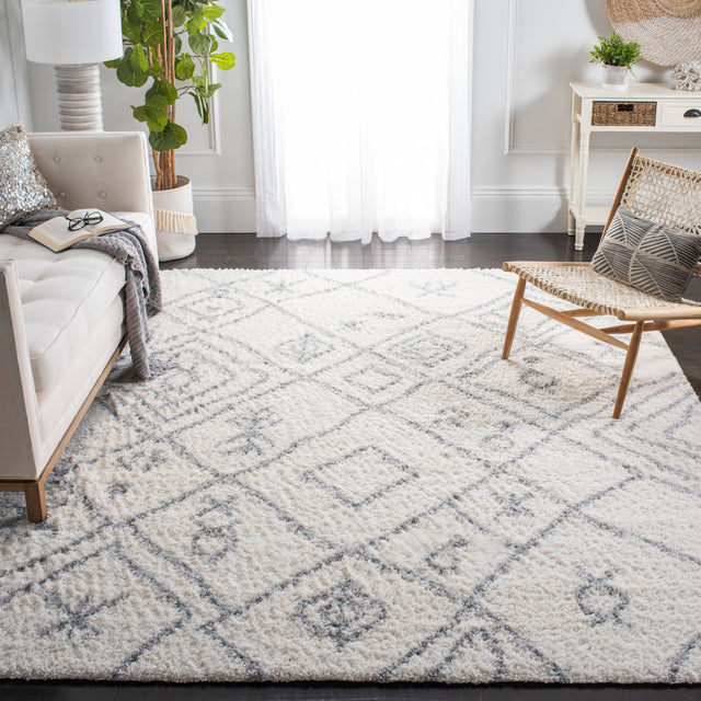 Safavieh Parma Shag Pma583A Cream/Grey Rug.