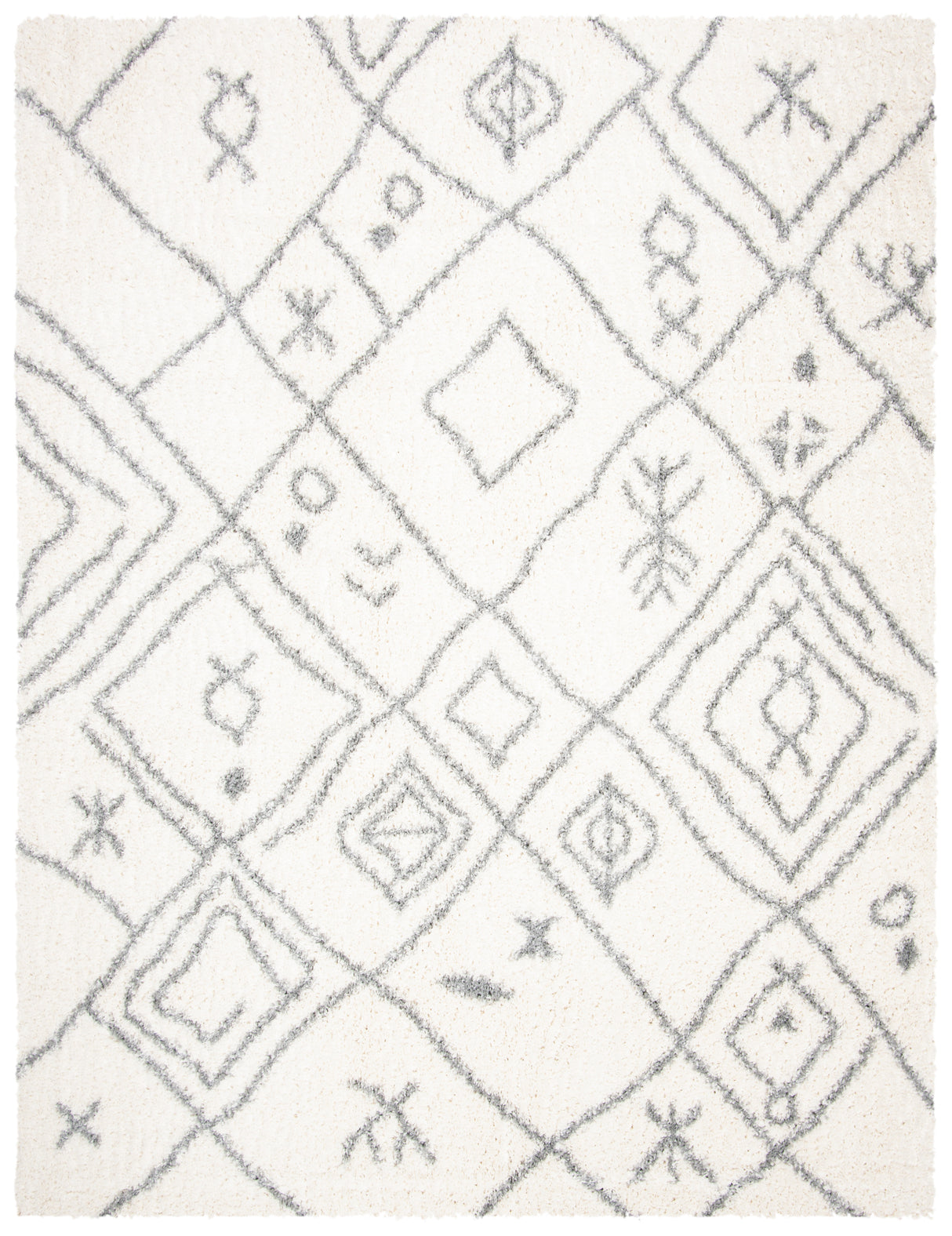 Safavieh Parma Shag Pma583A Cream/Grey Rug.
