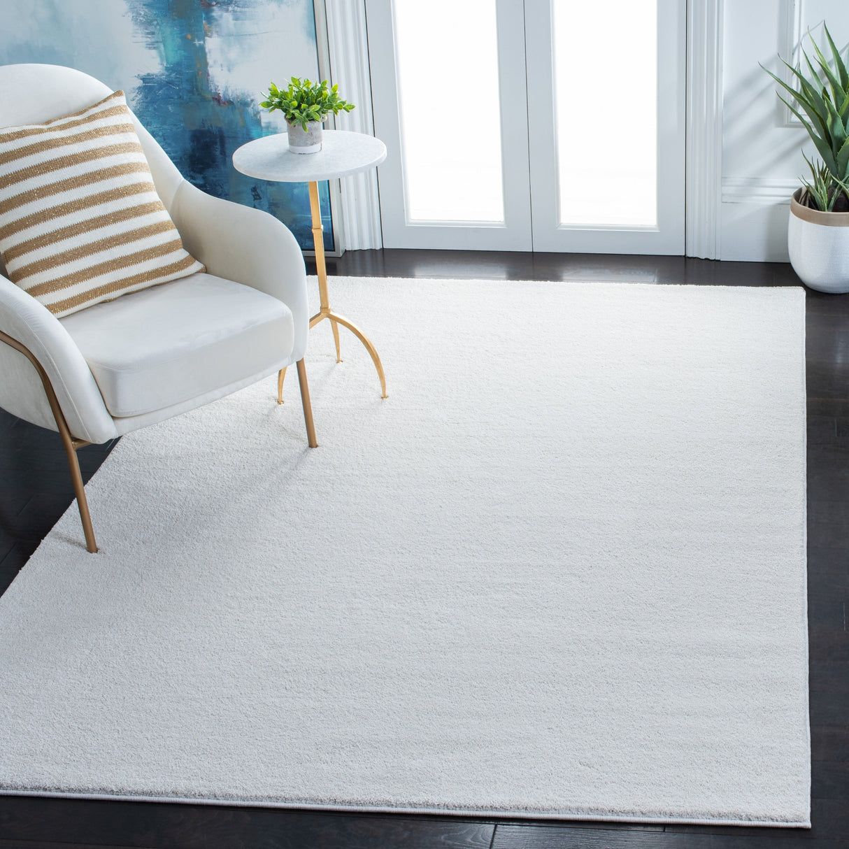 Safavieh Plain And Solid Pns320 Ivory Rug.