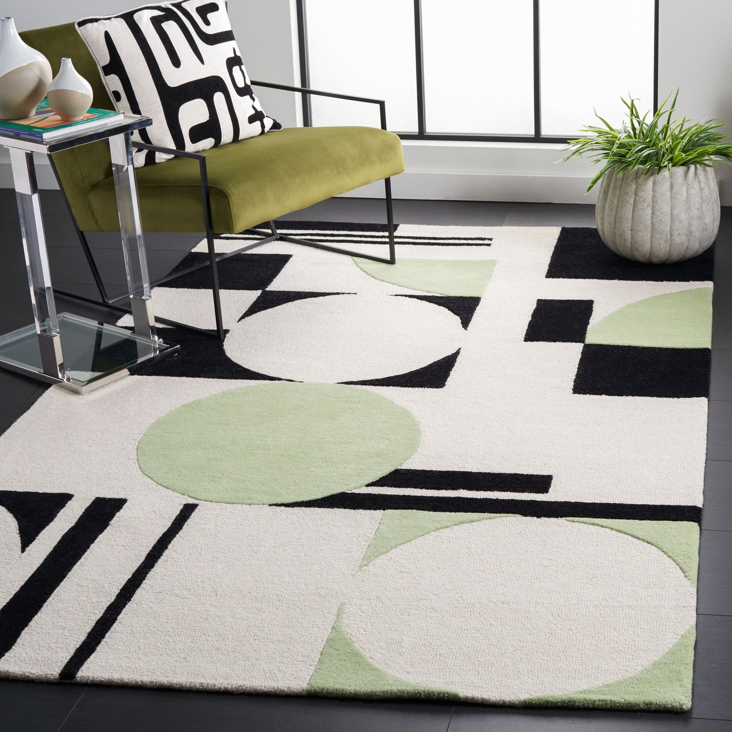 Safavieh Rodeo Drive Rd856Y Green/Black Rug.