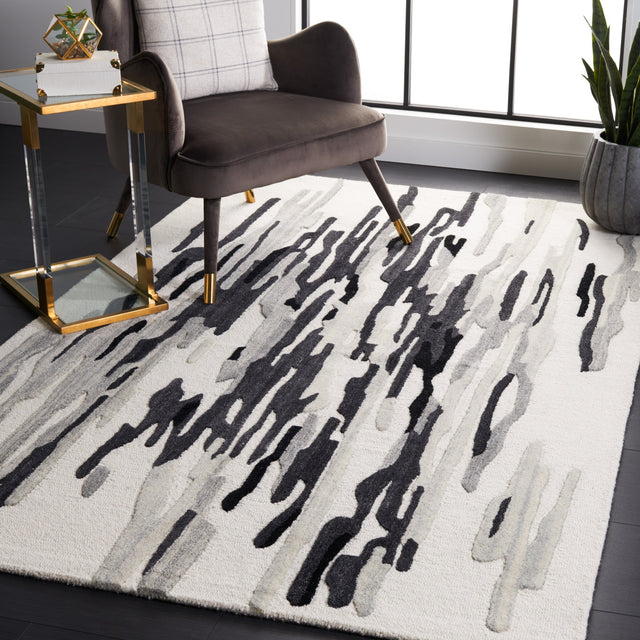Safavieh Rodeo Drive Rd858Z Ivory/Black Rug.