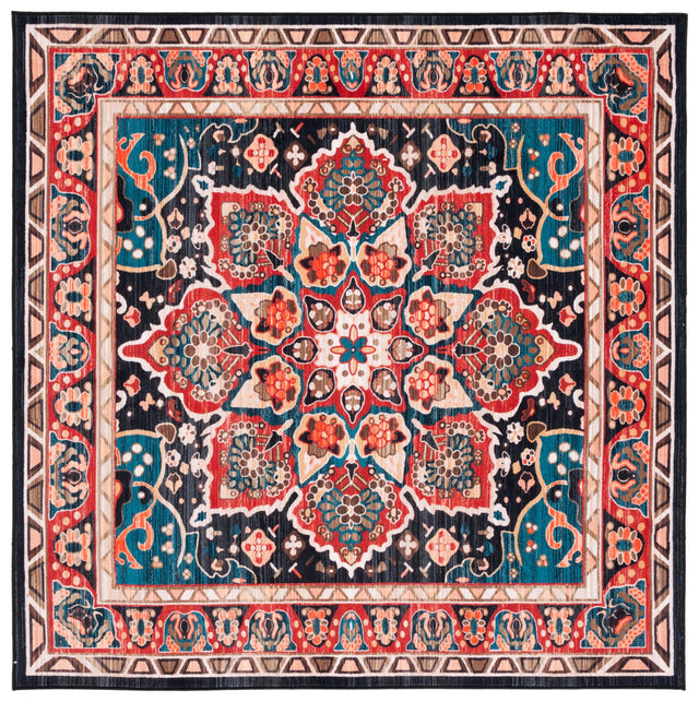 Safavieh Machine Washable Riviera Riv155Q Red/Navy Rug.
