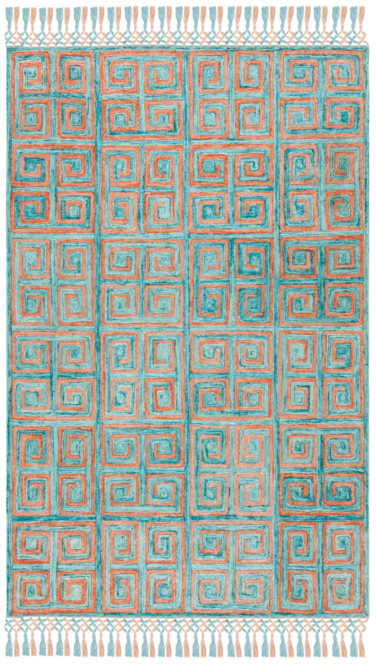 Safavieh Sahara Sah469P Rust/Aqua Rugs.