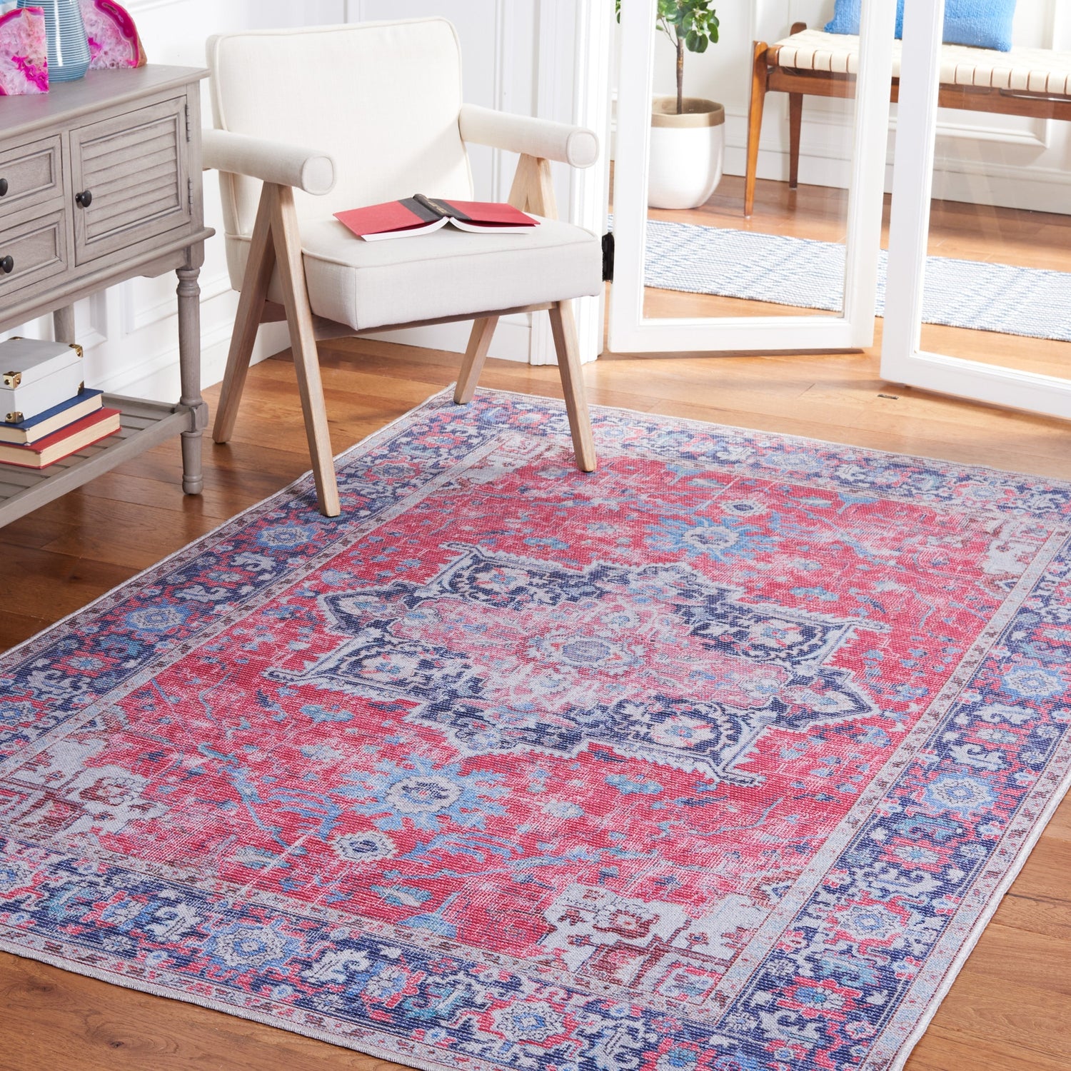 Safavieh Serapi Sep323Q Red/Navy Rugs.