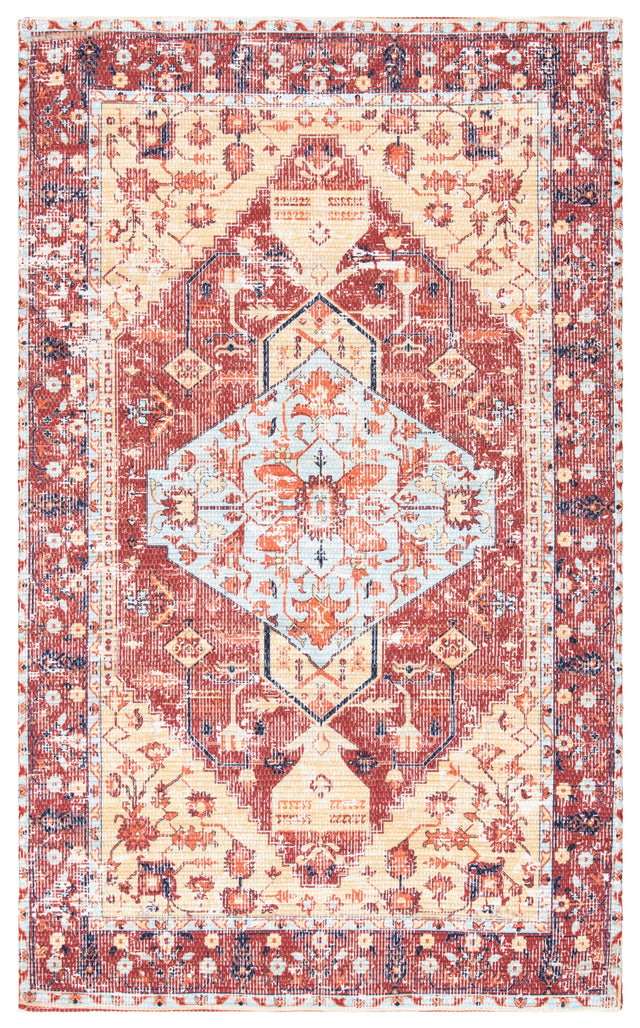 Safavieh Saffron Sfn350P Rust/Aqua Rug.