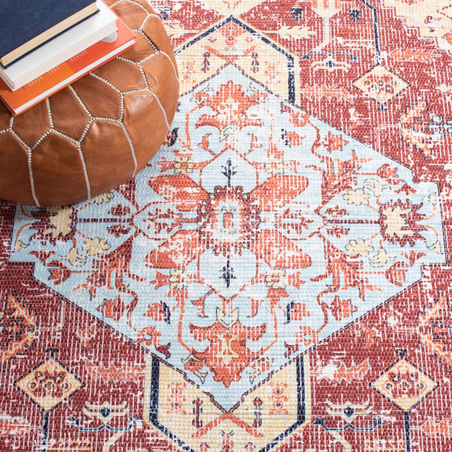 Safavieh Saffron Sfn350P Rust/Aqua Rug.
