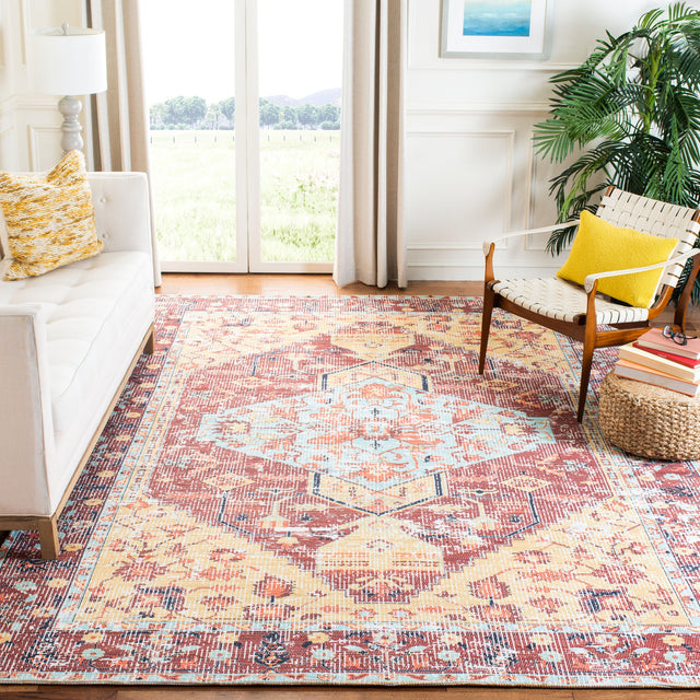 Safavieh Saffron Sfn350P Rust/Aqua Rug.