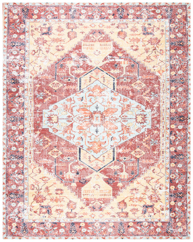 Safavieh Saffron Sfn350P Rust/Aqua Rug.