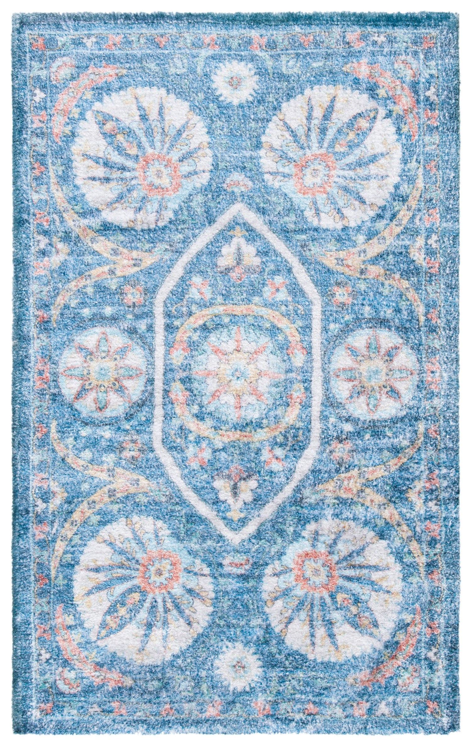 Safavieh Saffron Sfn551M Blue/Creme Rugs.