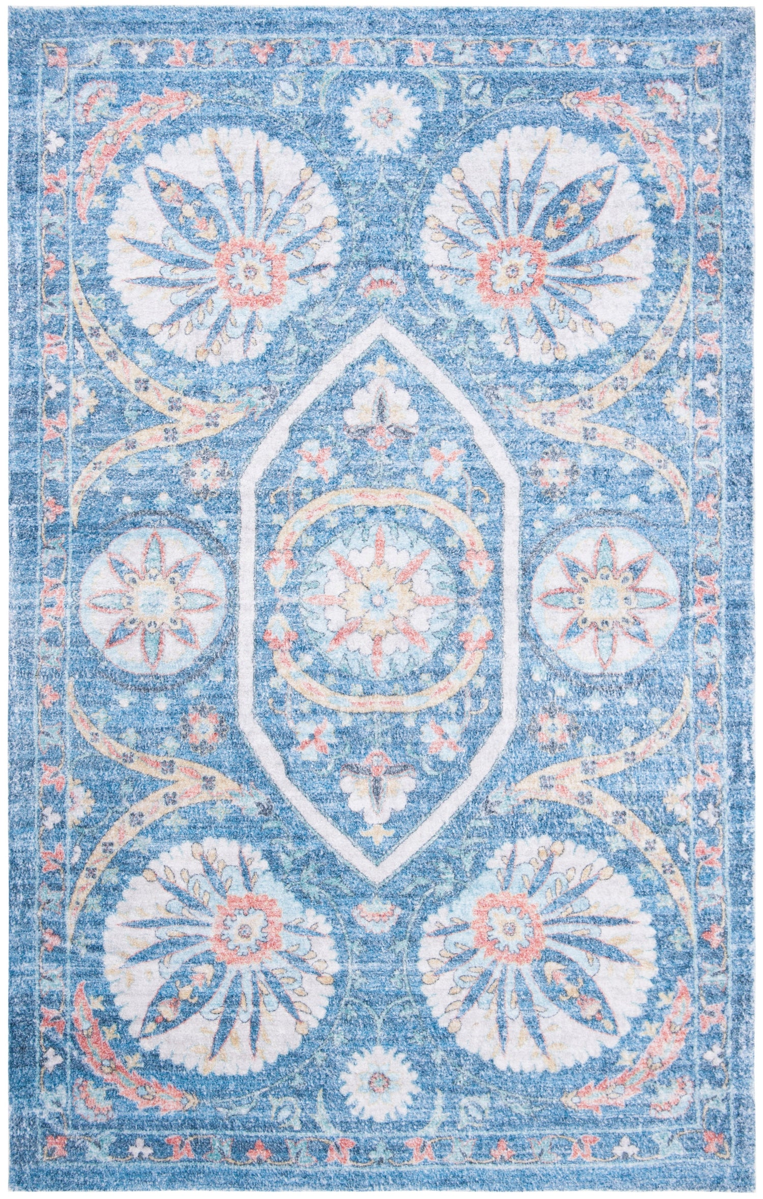 Safavieh Saffron Sfn551M Blue/Creme Rugs.