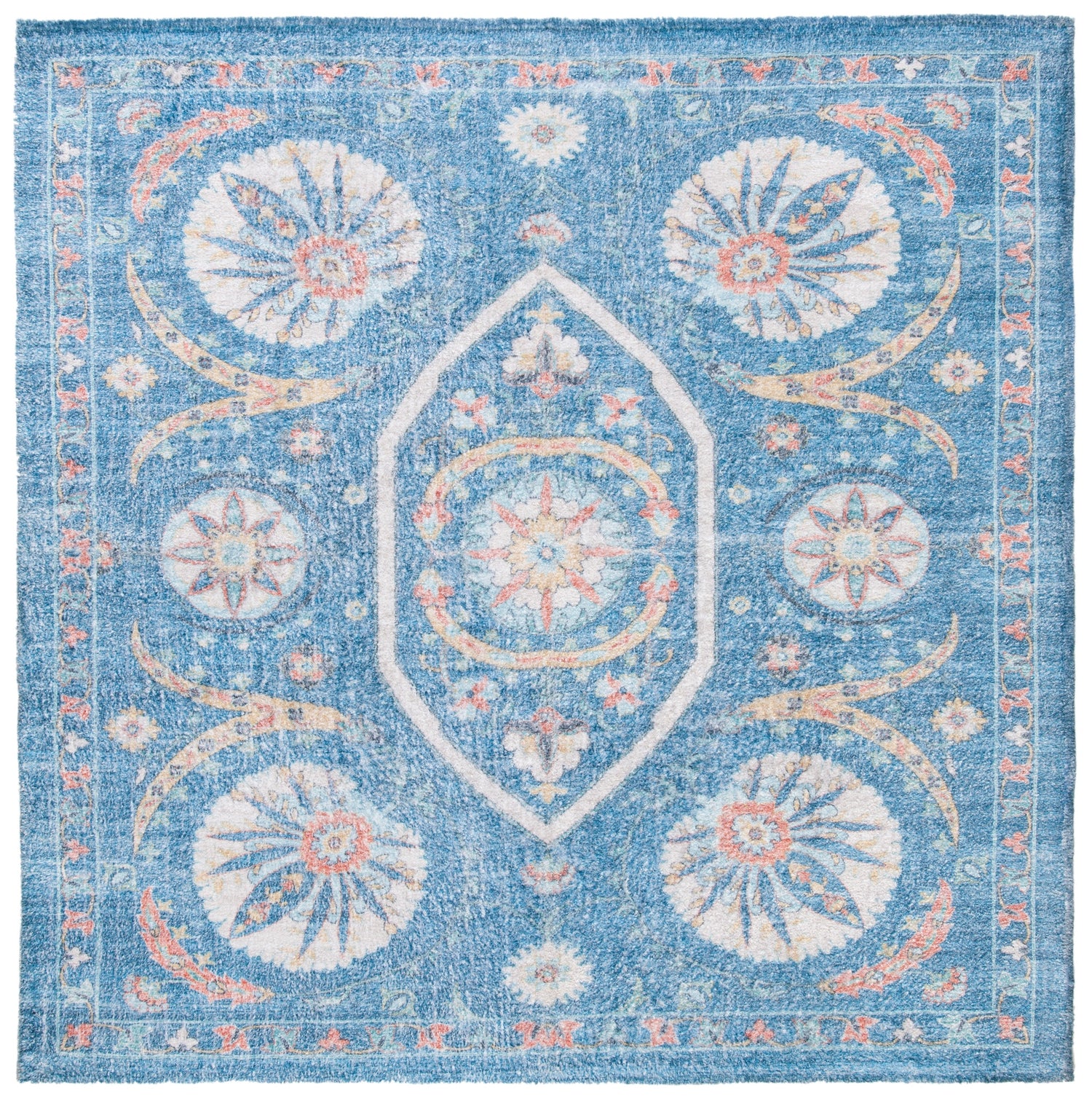Safavieh Saffron Sfn551M Blue/Creme Rugs.