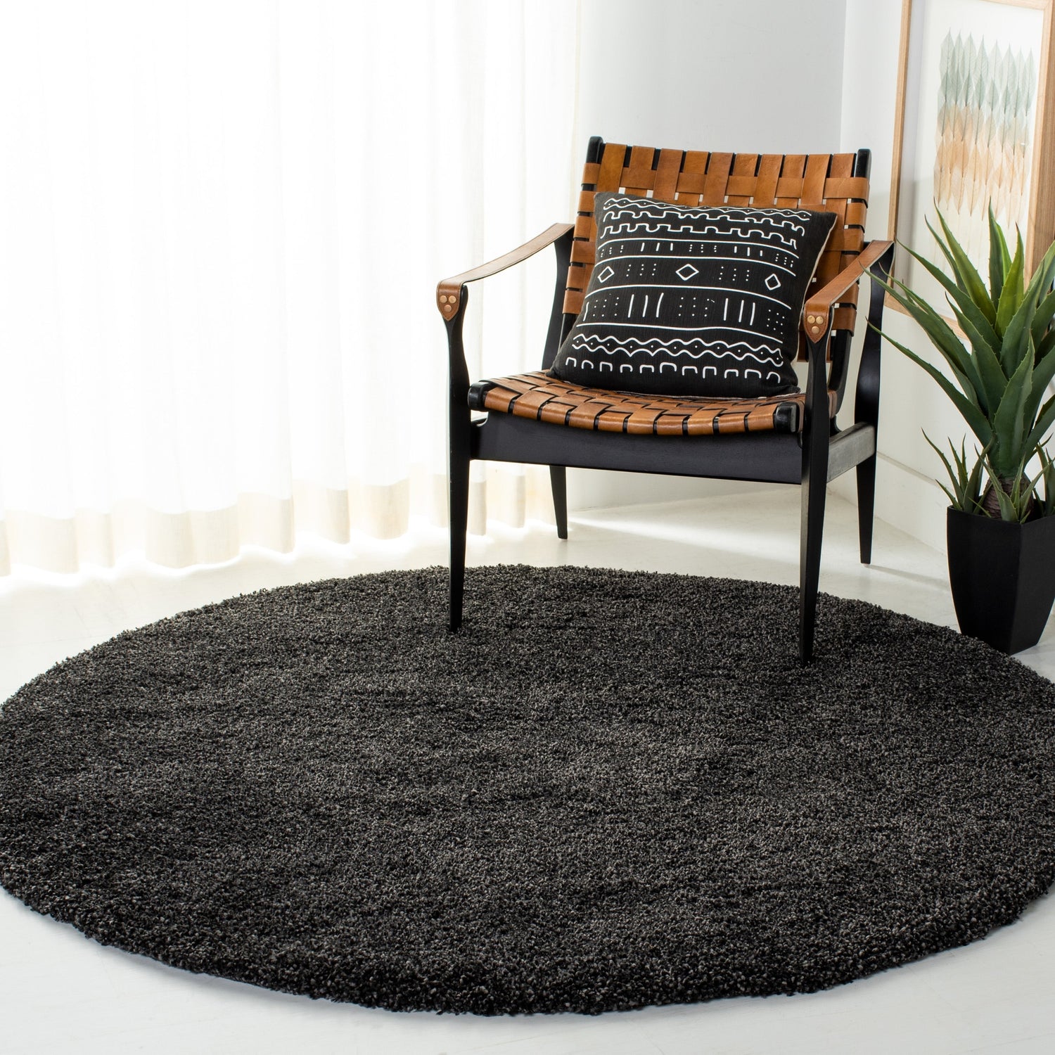 Safavieh Shag Sg180 Dark Grey Rugs.