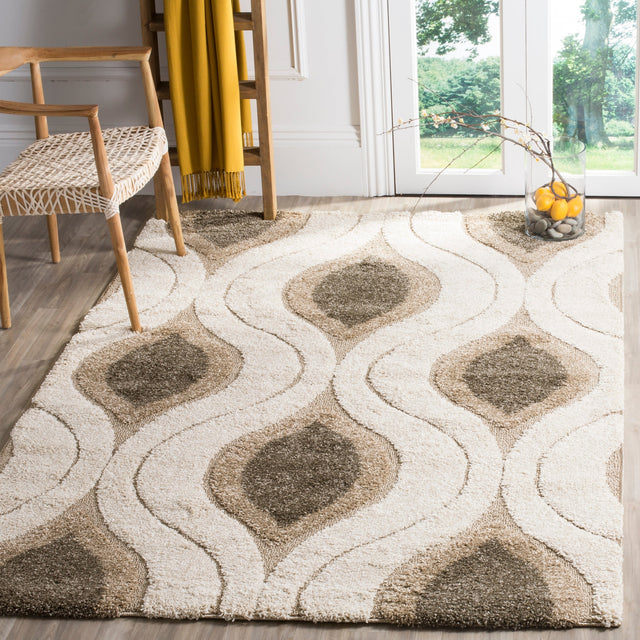 Safavieh Shag Sg461 Cream/Smoke Rug.