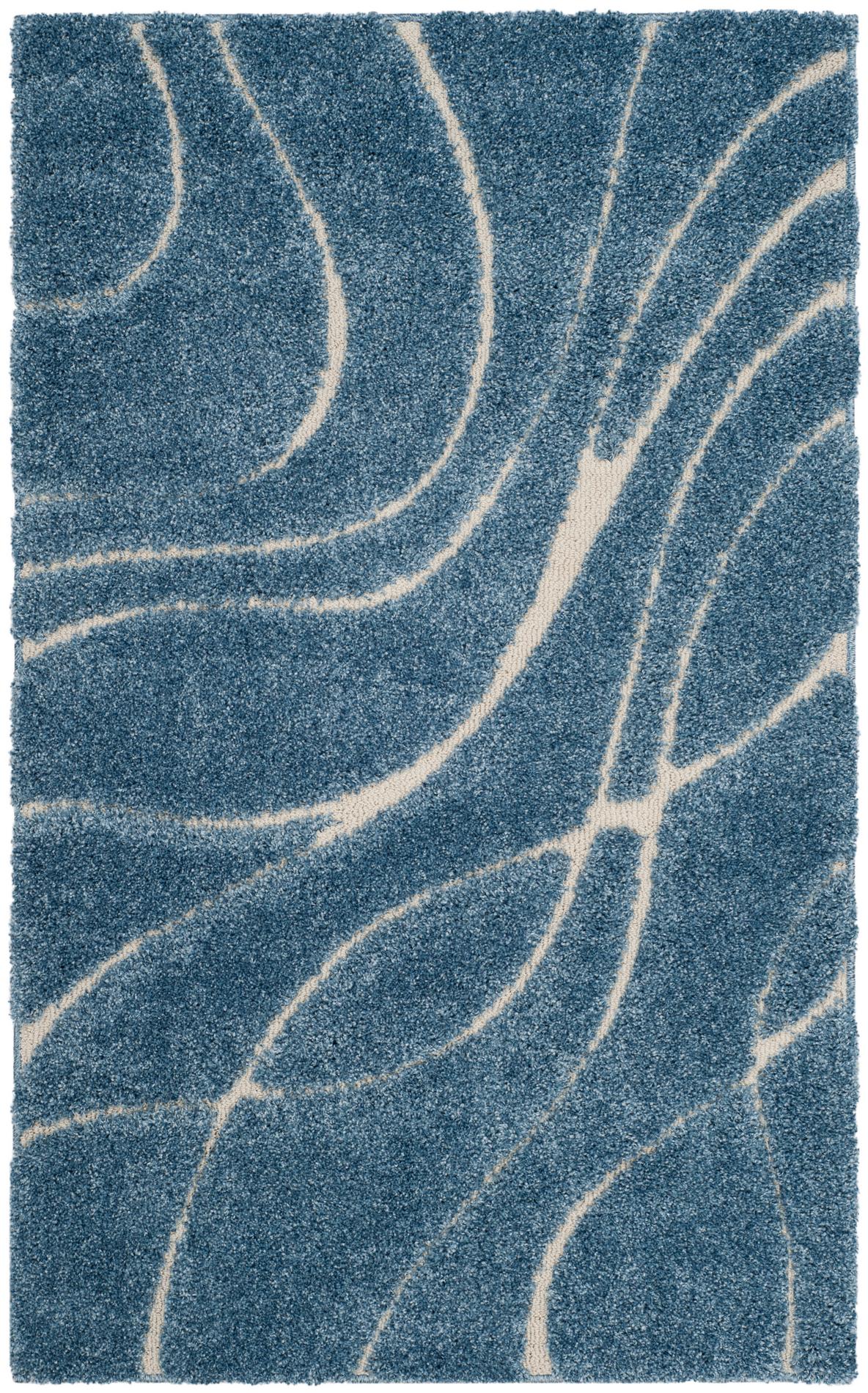 Safavieh Shag Sg471 Light Blue/Cream Rug.