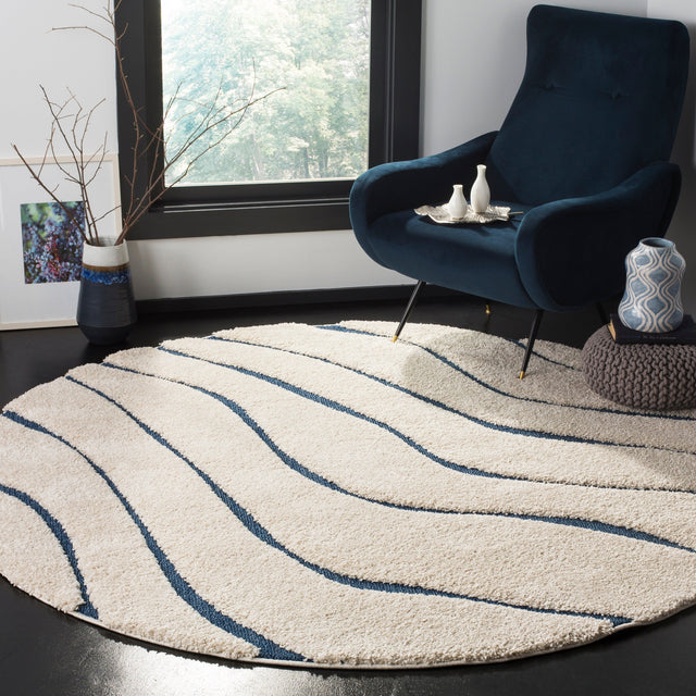Safavieh Shag Sg472 Cream/Blue Rug.