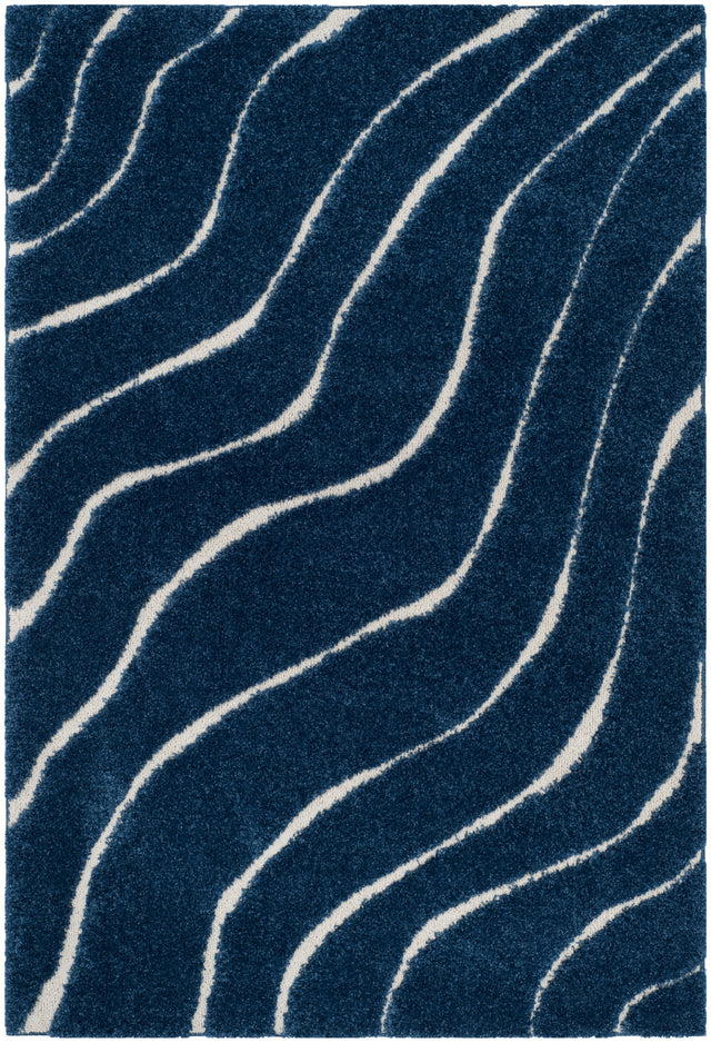 Safavieh Shag Sg472 Dark Blue/Cream Rug.