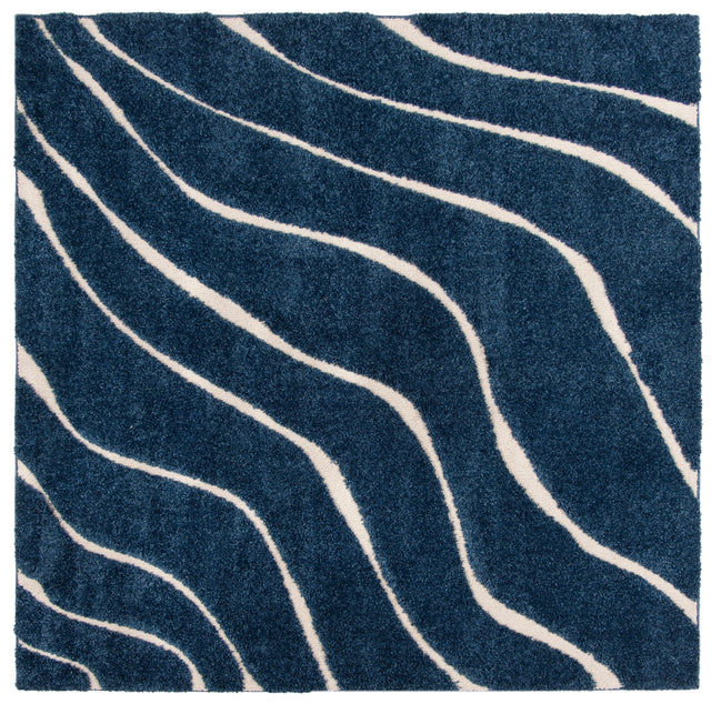 Safavieh Shag Sg472 Dark Blue/Cream Rug.