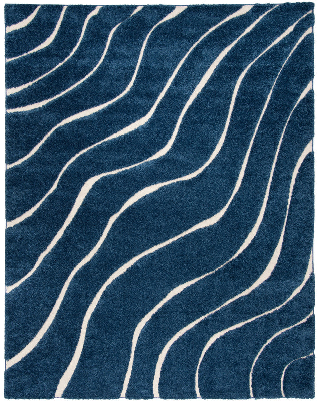 Safavieh Shag Sg472 Dark Blue/Cream Rug.