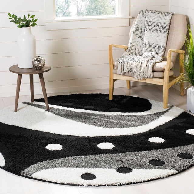 Safavieh Shag Sg473 Black/Ivory Rug.
