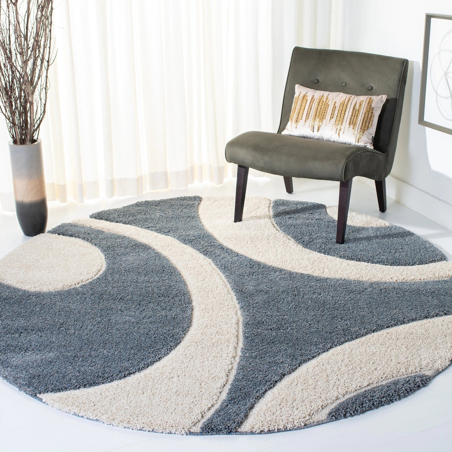 Safavieh Shag Sg474 Slate/Ivory Rugs.
